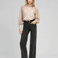 Camicia trasparente Santona color talpa ricamata