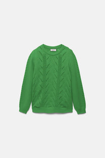 Maglione in maglia strutturata verde