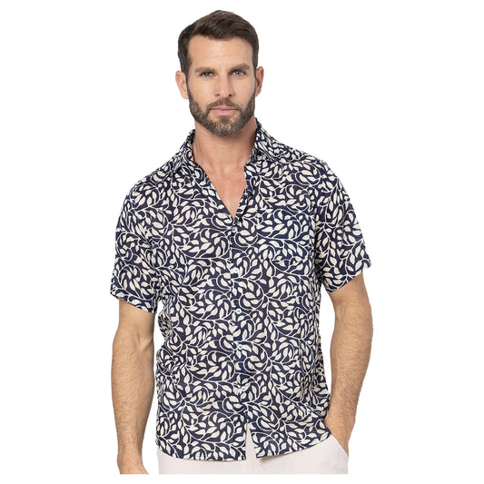 Camicia estiva a maniche corte in voile di cotone