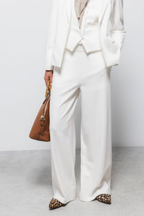 Pantaloni a gamba larga con zip laterale
