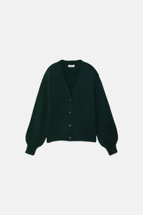 Cardigan in Lana con Maniche a Palloncino