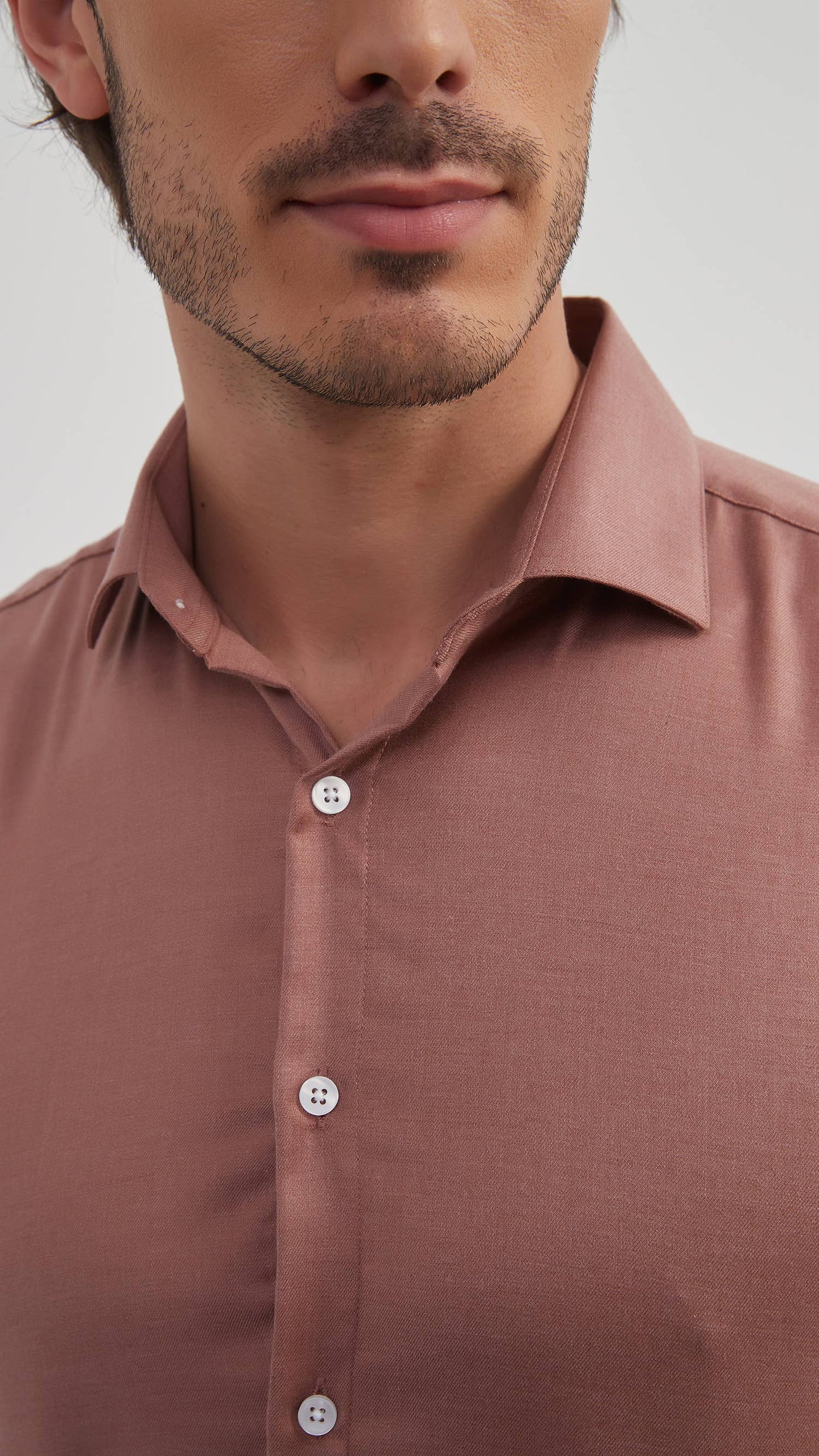 Camicia in bambù terracotta slim fit