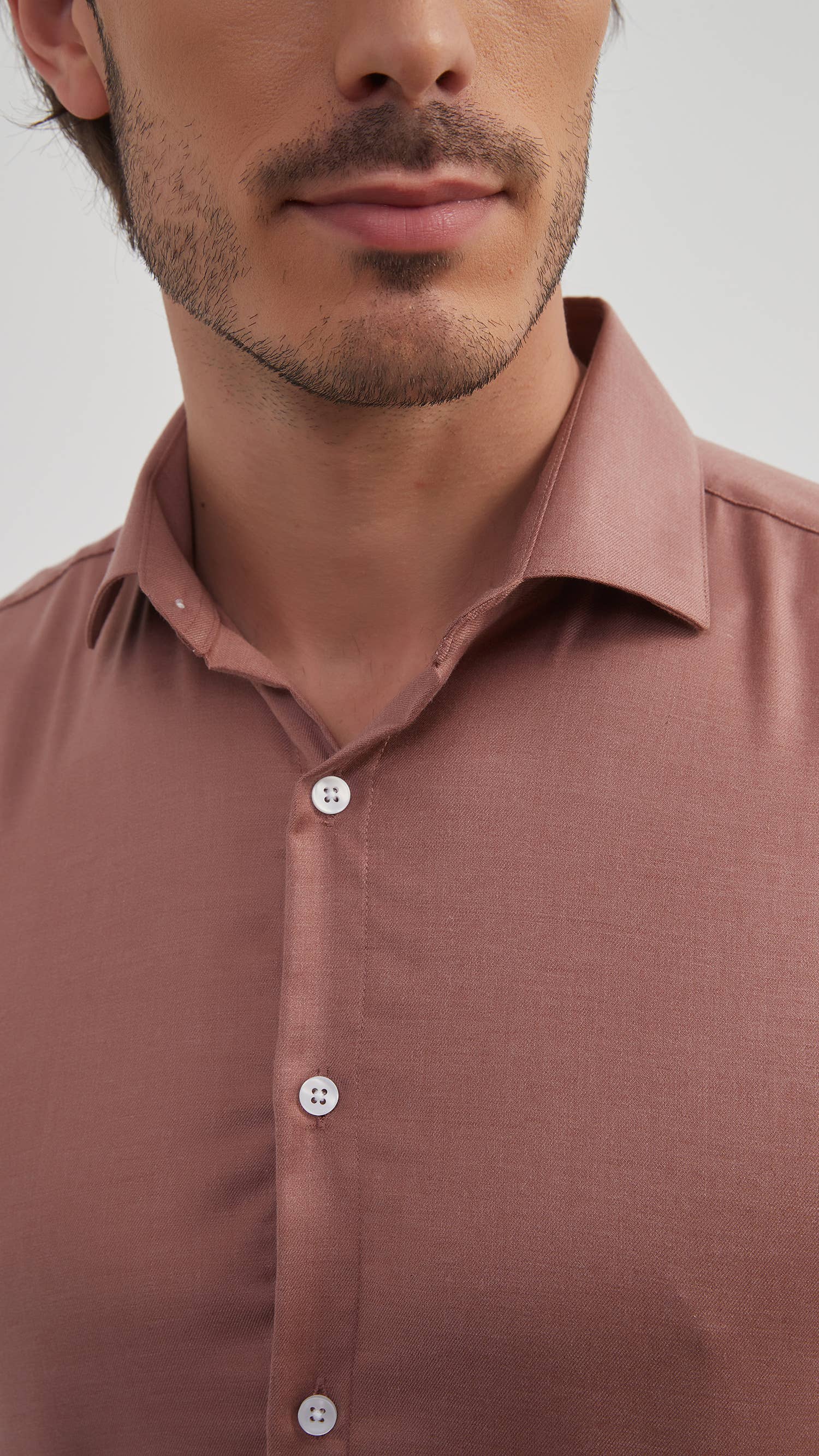 Camicia in bambù terracotta slim fit