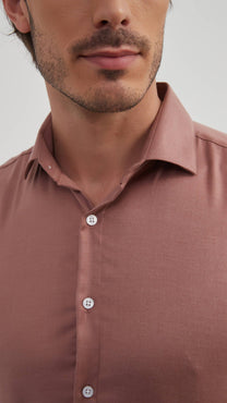 Camicia in bambù terracotta slim fit