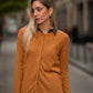 Cardigan in maglia cammello con bottoni