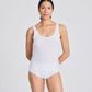 Top a Costine in Cotone Biologico Senza Maniche Bianco