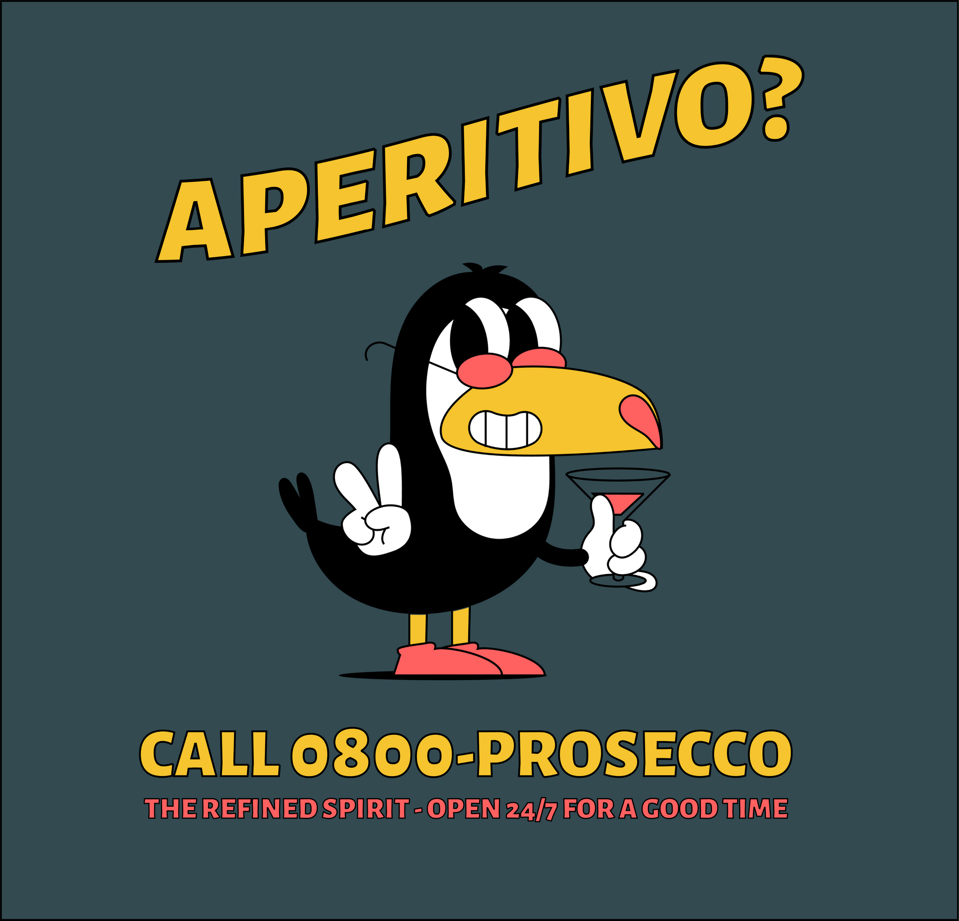T-shirt unisex in cotone biologico con stampa Aperitivo