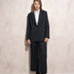 Blazer lungo gessato nero da donna