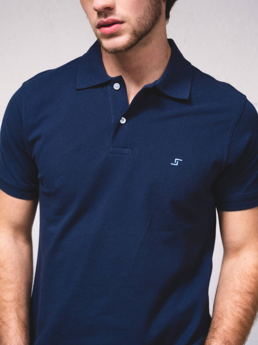 Polo piqué in cotone con ricamo