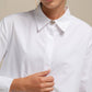 Camicia lunga bianca in cotone da donna