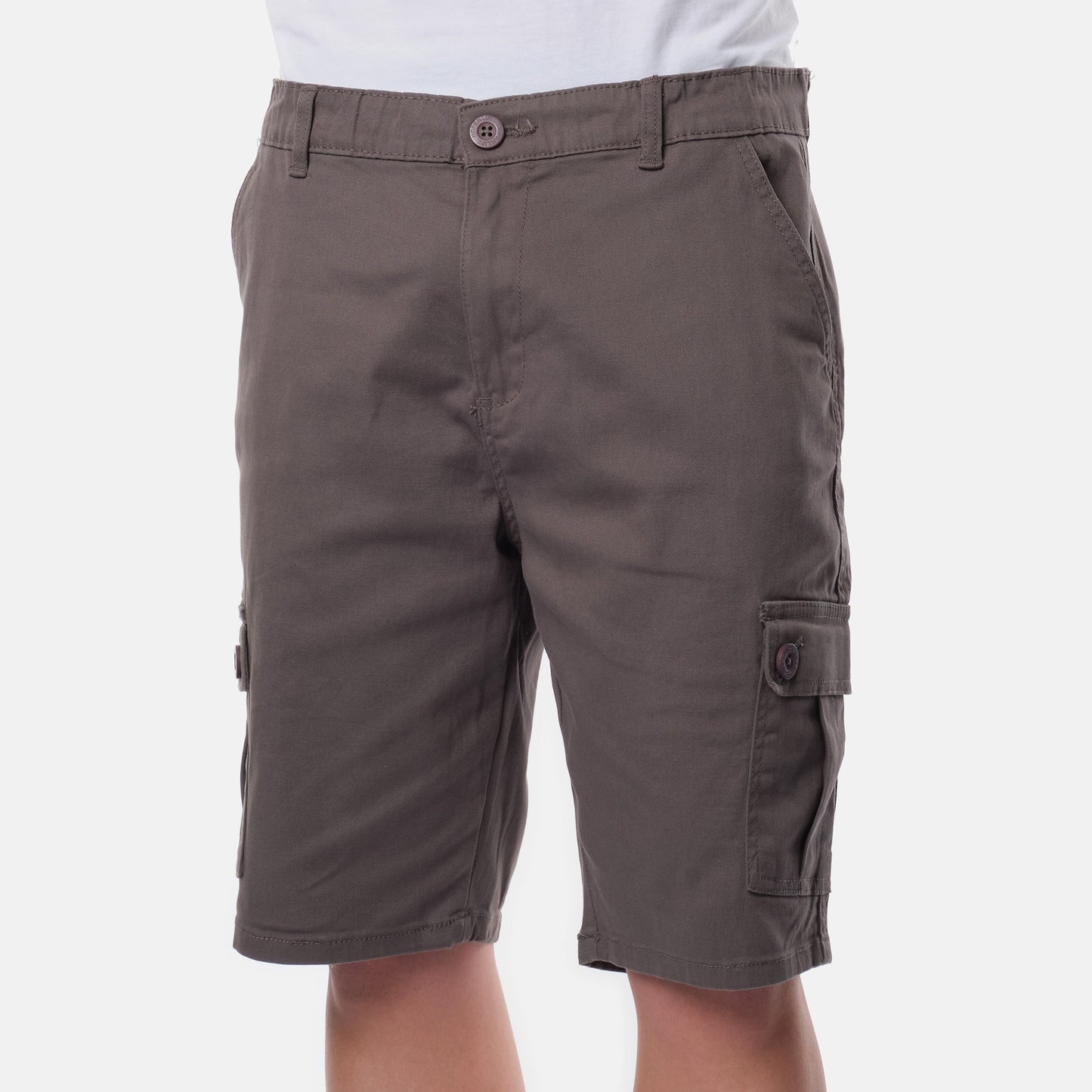 Bermuda Cargo Uomo Grigio in Cotone Stretch