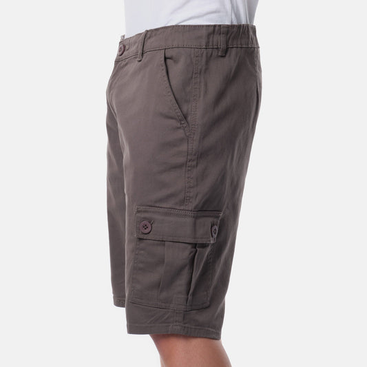 Bermuda Cargo Uomo Grigio in Cotone Stretch