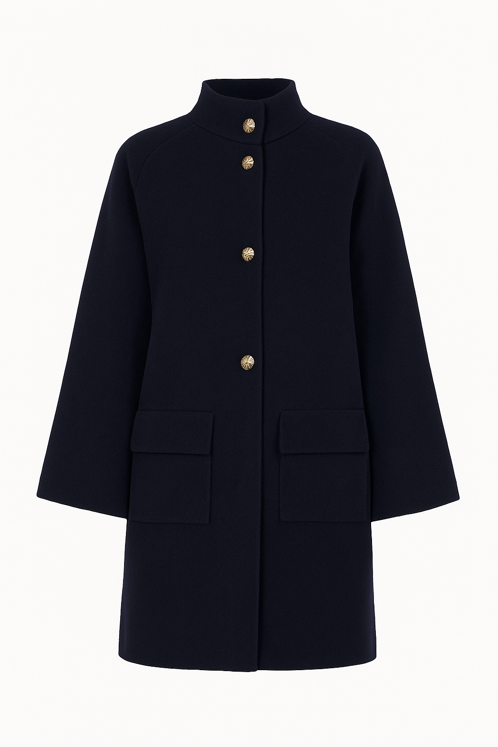Cappotto strutturato in lana con collo alto