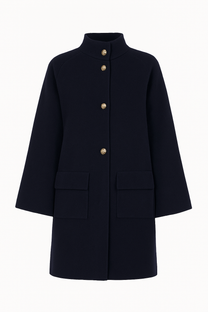Cappotto strutturato in lana con collo alto