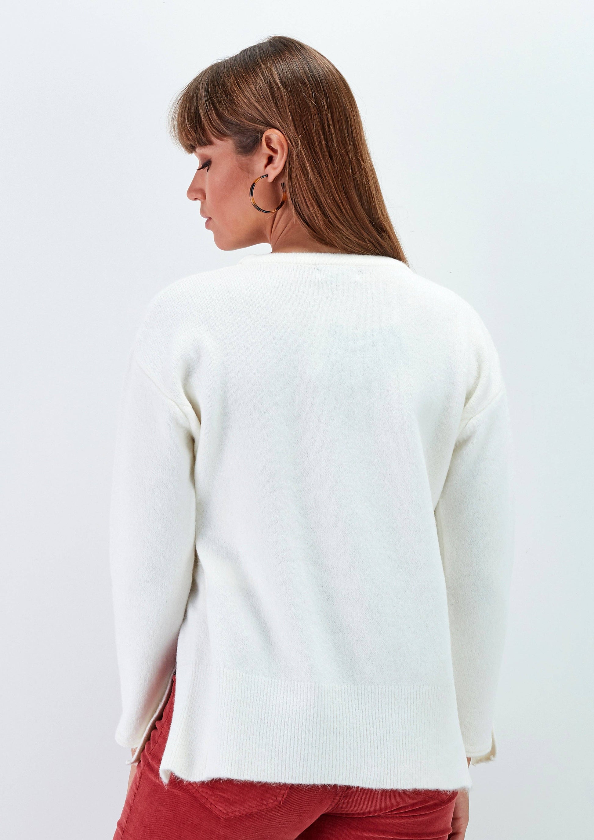 Maglione in maglia con fibbia laterale