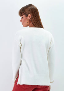 Maglione in maglia con fibbia laterale