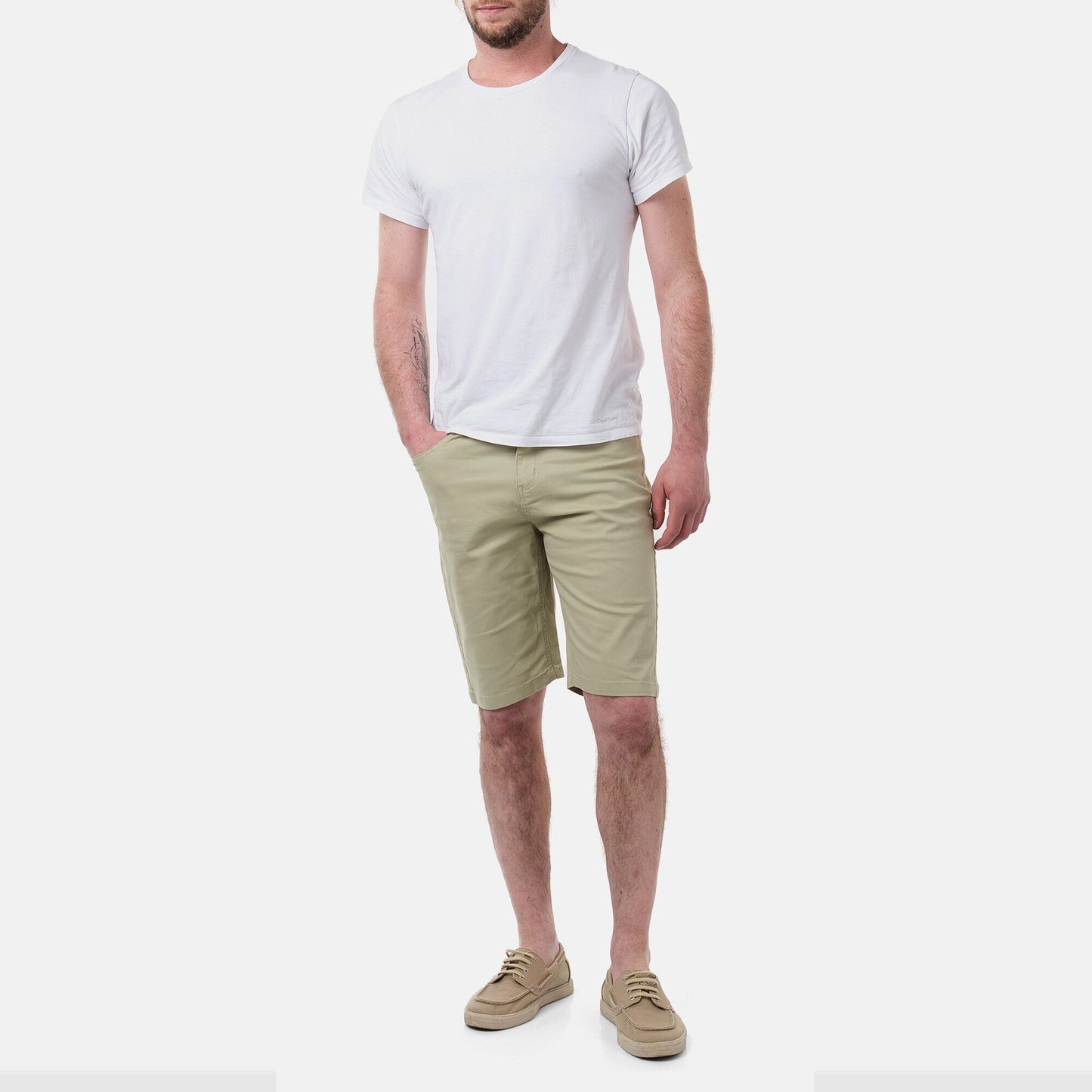 Bermuda uomo 5 tasche in cotone stretch kaki