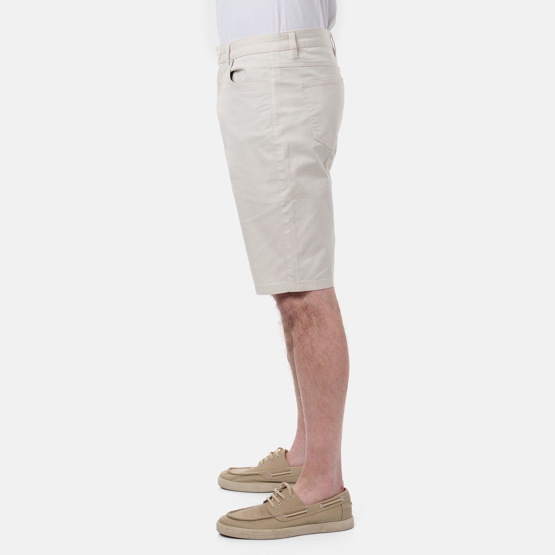 Bermuda uomo 5 tasche ecru in cotone stretch
