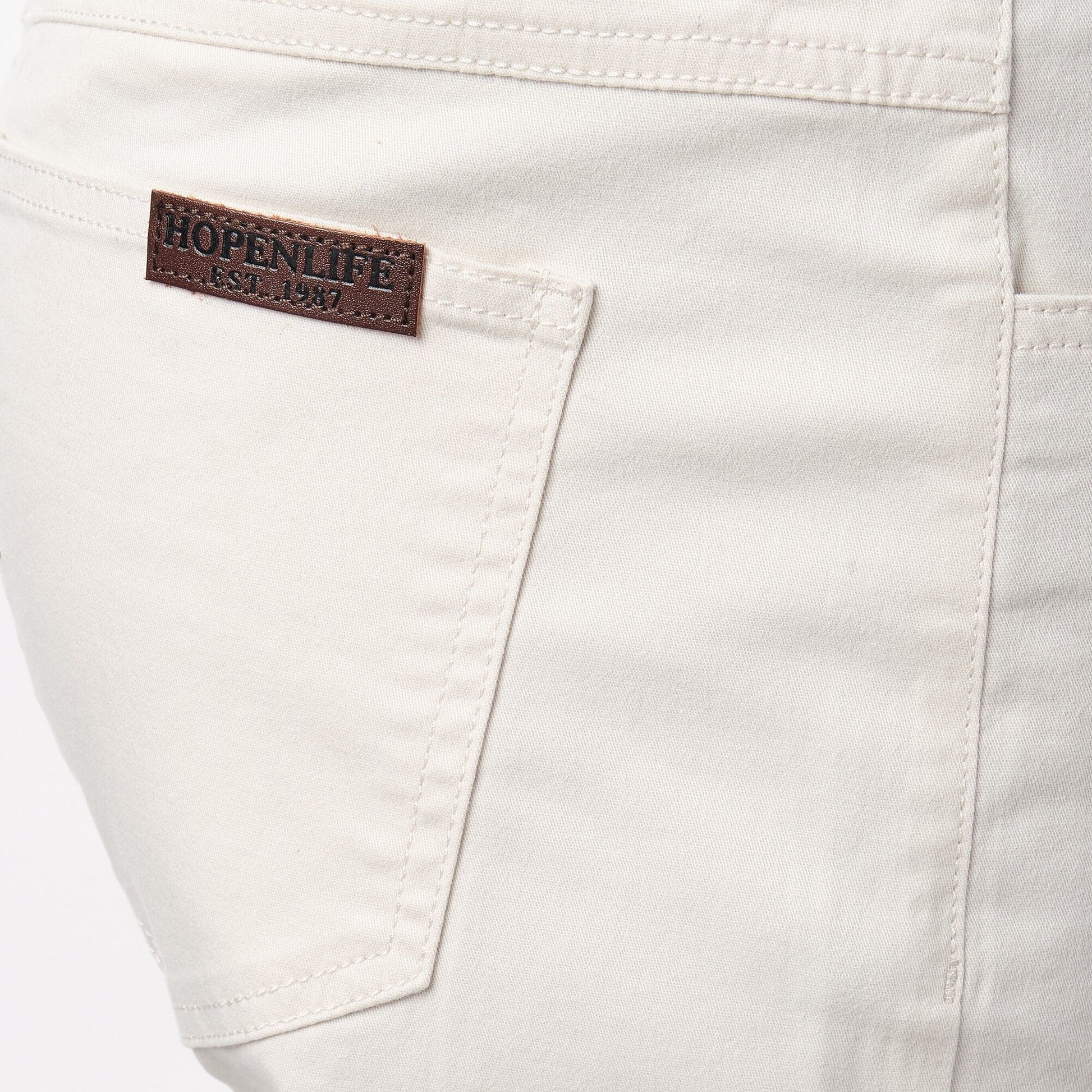 Bermuda uomo 5 tasche ecru in cotone stretch