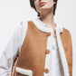 Gilet effetto camoscio con interno in eco-pelliccia