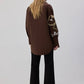 Camicia oversize in gabardine ricamata