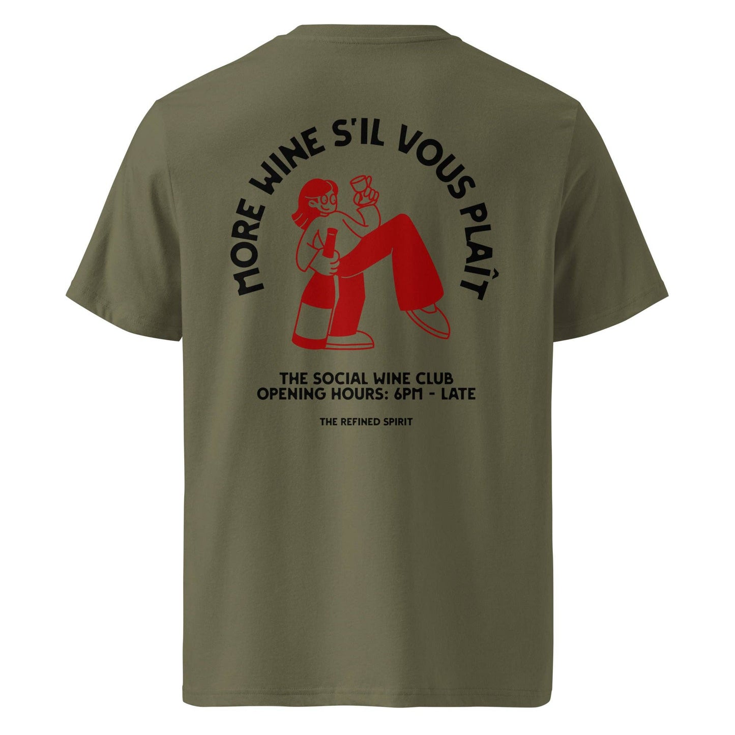 T-shirt unisex in cotone biologico More Wine, S’il Vous Plaît