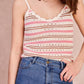 Top crochet NINON in cotone a righe