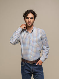 Camicia uomo a quadri in cotone misto