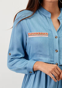 Abito camicia morbido in viscosa