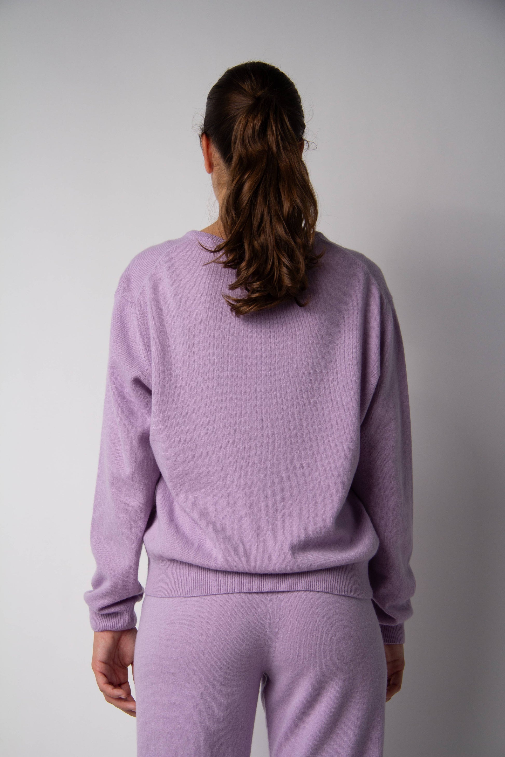 Maglione scollo a V in misto cashmere