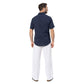 Camicia estiva in lino e cotone blu navy da uomo