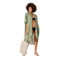 Kimono estivo midi a maniche corte in cotone verde