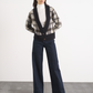 Cardigan in maglia a quadri con bottoni