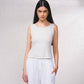 Top basic a canotta con scollo rotondo