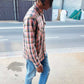 Camicia di flanella a quadri da uomo Chop Plaid rosa