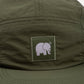 Cappellino cinque pannelli in nylon idrorepellente verde oliva scuro