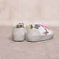 Sneakers platform con stella animalier e glitter