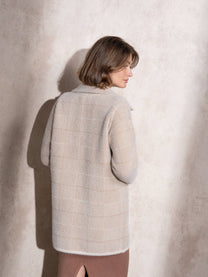 Cappotto midi effetto pelliccia a quadri