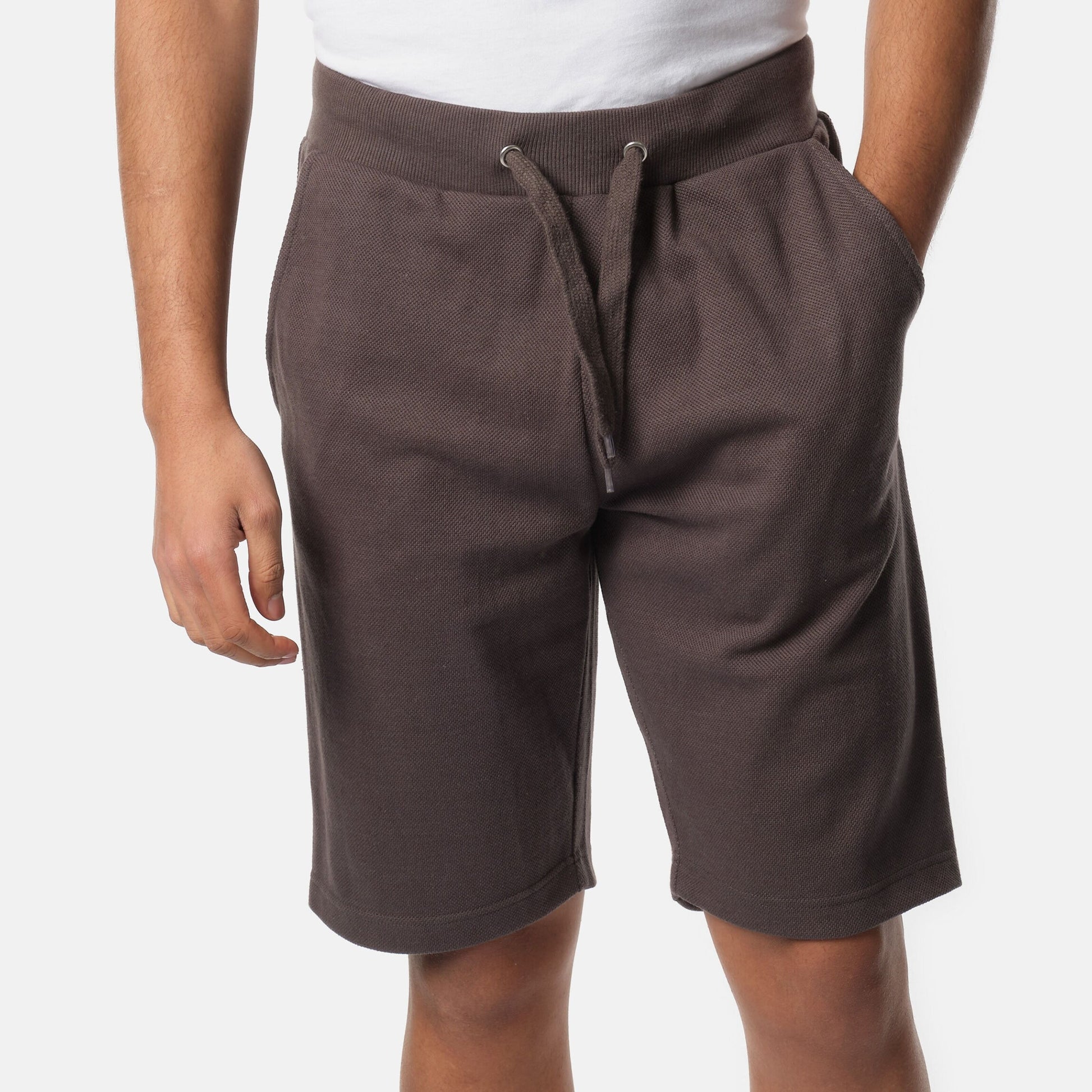 Pantaloncini uomo in piqué grigio con coulisse