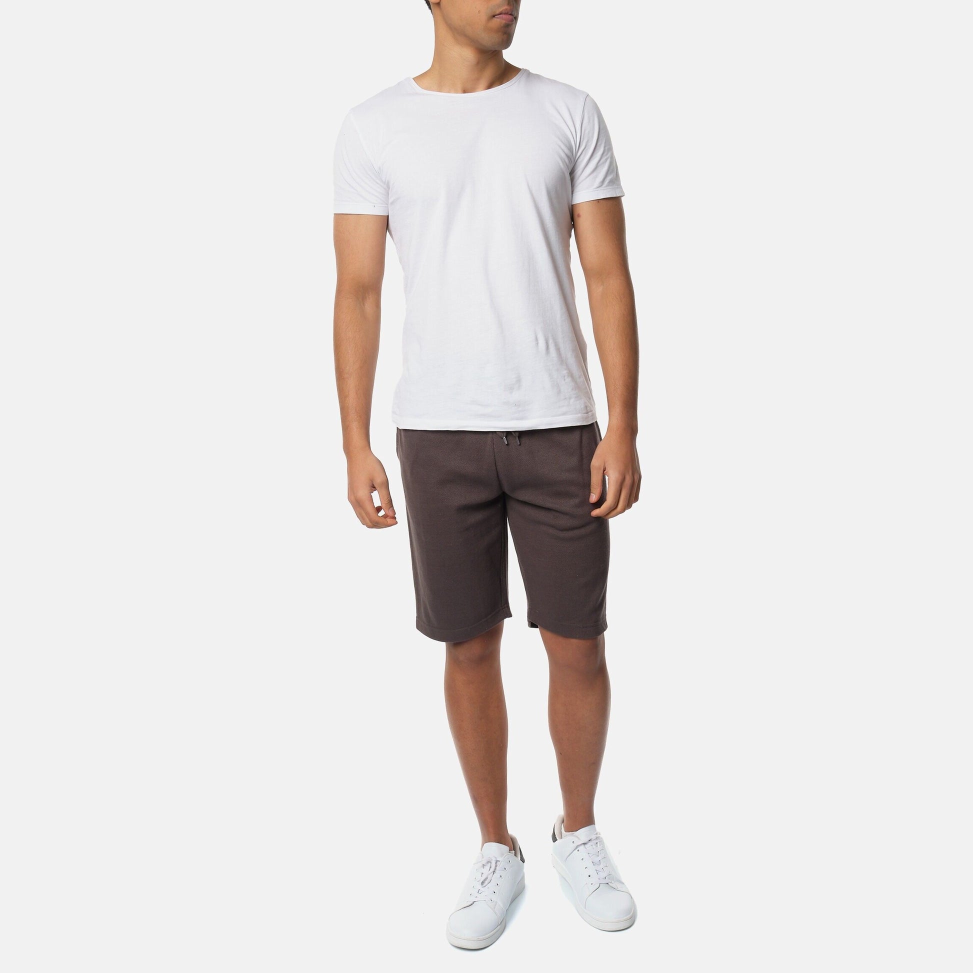 Pantaloncini uomo in piqué grigio con coulisse