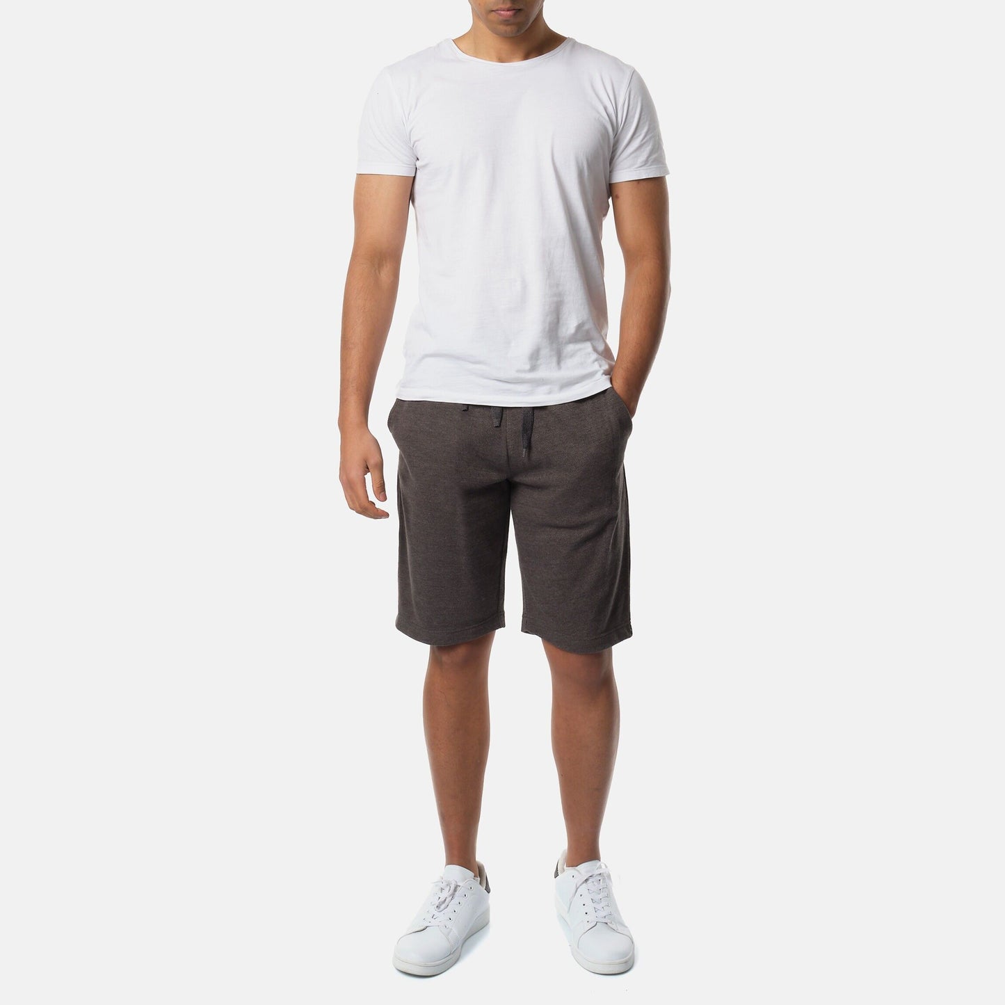 Pantaloncini Uomo in Maglia Piqué Antracite con Coulisse