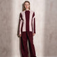 Maglione a collo alto a righe in maglia