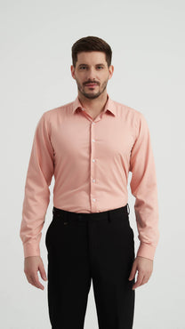 Camicia slim fit in modal color nude