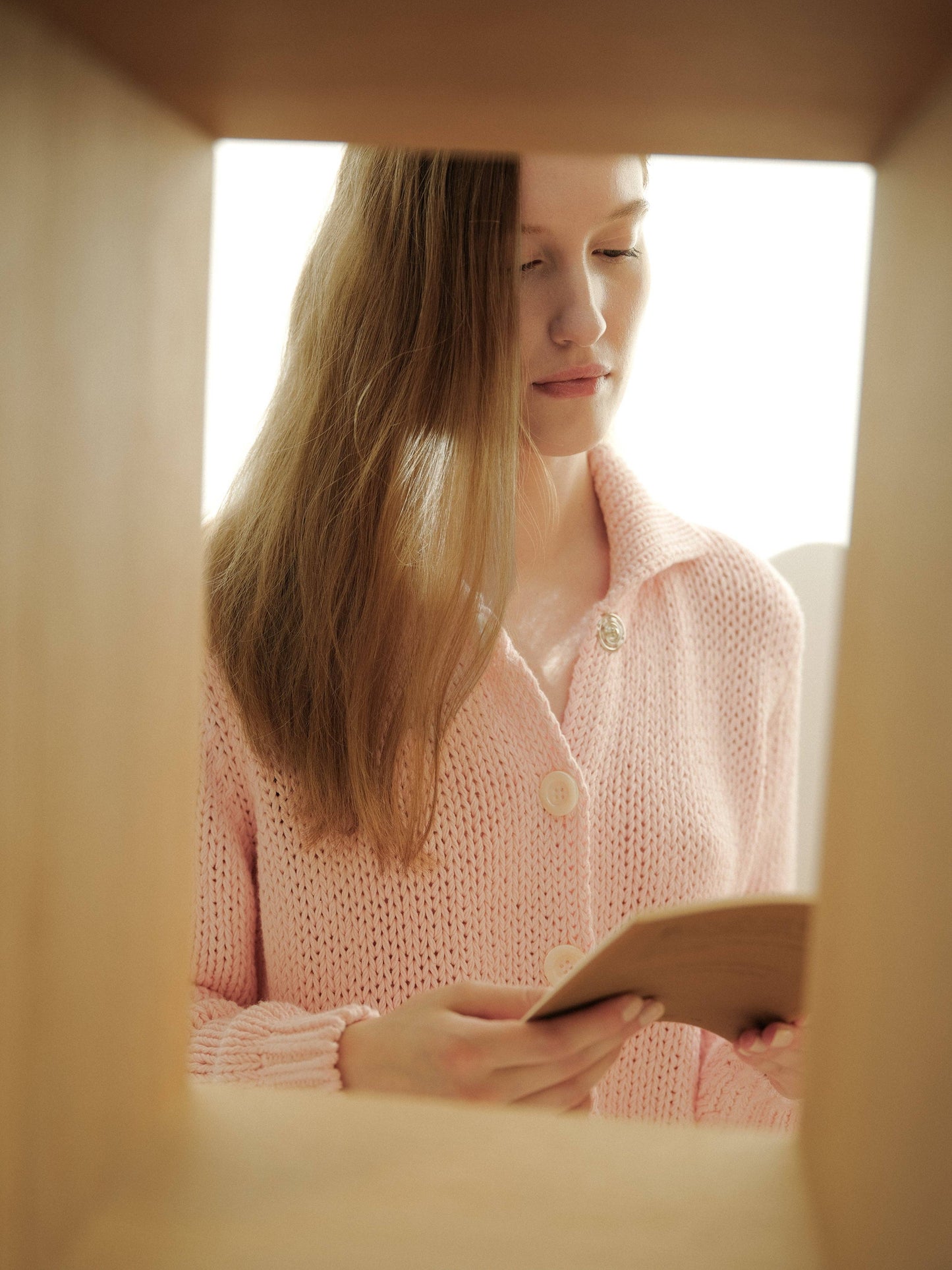 Giacca cardigan in maglia con colletto e bottoni