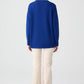 Maglione oversize con bottoni laterali blu mezzanotte