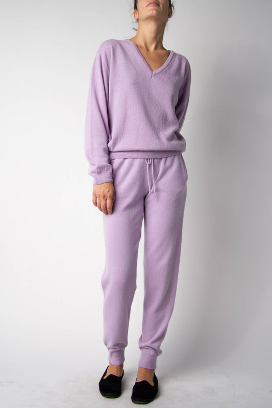 Maglione scollo a V in misto cashmere