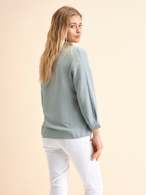Blusa in lino con pizzo