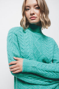 Maglione a maglia strutturata con collo alto