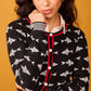 Cardigan Felce con stampa pesci