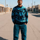 Maglione unisex in cotone biologico con stampa scimmie